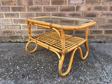 Vintage Mid Century Boho Bamboo Rattan Glass Top Coffee Table. for sale  Shipping to South Africa