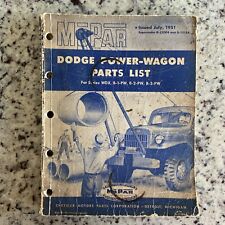 Used, Original 1951 Dodge Power Wagon Truck Mopar Parts List Catalog 202 Pgs Chrysler for sale  Shipping to South Africa