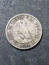 Moneda de 1 décimo de plata Chile 1881 segunda mano  Embacar hacia Argentina