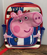 Mochila Peppa Pig Team George 12" criança George Pig meninos listrada azul vermelha comprar usado  Enviando para Brazil