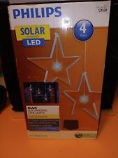 Phillips Solar Powered LED Blue hanging Star Lights. for sale  Shipping to South Africa