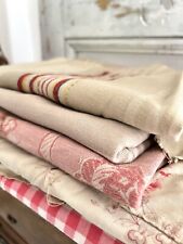 PACOTE antigo lote de tecidos de algodão de linho CORTADO FLORAL ARTESANAL e Listras c1900-1920 comprar usado  Enviando para Brazil
