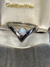Sterling Silver Opal Hallmarked Wishbone  Ring Size N Stunning ! for sale  BIRMINGHAM