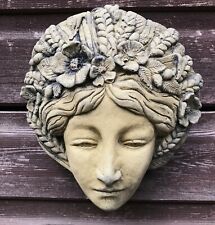Harvest Goddess green lady wall plaque STONE garden ornament 20cm/8"H © +FREEBIE for sale  Shipping to South Africa
