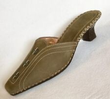 Tsonga Green Leather Slides Topstitching Buttons South Africa sz 37 for sale  Shipping to South Africa