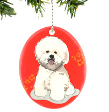 ✿ Novo GO DOG por PAPER RUSSELL Ornamento Pendurado BICHON FRISE Filhote Branco Arte Vermelha, usado comprar usado  Enviando para Brazil