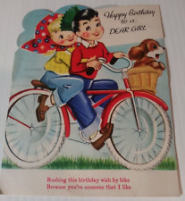 Cartão de saudação Feliz Aniversário Para Uma Bicicleta Querida Cachorro Cesta Carro Dançando Vintage comprar usado  Enviando para Brazil