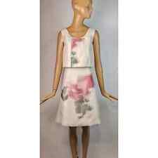 Mini vestido Carolina Herrera designer estampa floral rosa estruturado branco comprar usado  Enviando para Brazil