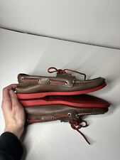 Sapatos masculinos SPEREY Top-sider Boat tamanho 8 M marrom e vermelho dois tons comprar usado  Enviando para Brazil