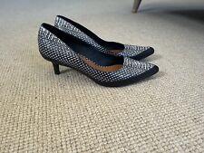 black white kitten heel shoes for sale  CANTERBURY