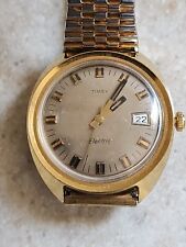 Relógio de pulso masculino elétrico vintage Timex tom dourado PARA PEÇAS OU REPAROS  comprar usado  Enviando para Brazil