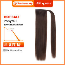 Straight Ponytail Women Human Remy Hair Extension Wrapped Around Human Hairpiece for sale  Shipping to South Africa