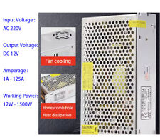 Fonte de alimentação de comutação DC 12V para monitor de tira de luz LED transformador de alta potência, usado comprar usado  Enviando para Brazil