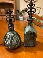 Lindas garrafas decorativas de vidro pintado com rolhas de cortiça e metal comprar usado  Enviando para Brazil