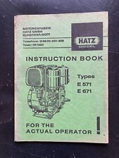 Hatz diesel instruction for sale  NORWICH