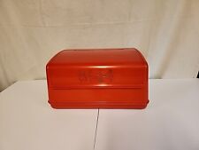 Caja de pan de plástico rojo vintage Lustro Ware tapa con bisagras retro de mediados de siglo segunda mano  Embacar hacia Argentina