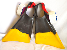 1 PAIR CHURCHILL BLACK & YELLOW MOREY BOOGIE FINS MED LARGE W/ FIN TETHERS for sale  Shipping to South Africa