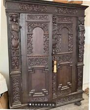 17th Century ANTIQUE Gothic English Carved Caryatids Armoire Wardrope year 1664, used for sale  Shipping to South Africa