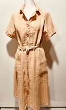 Vestido de linho com botões bolsos verão clássico armário grampo feminino P, usado comprar usado  Enviando para Brazil