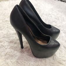 Studio TMLS Diamante Leather Platform Stiletto High Heels Black Size 6 for sale  Shipping to South Africa