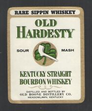 OLD HARDESTY KENTUCKY STRAIGHT BOURBON WHISKEY MEADOWLAWN KY LABEL { NOS } comprar usado  Enviando para Brazil