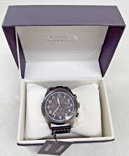 Citizen Eco-drive CA0627-09H relógio cronógrafo masculino mostrador cinza couro preto comprar usado  Enviando para Brazil