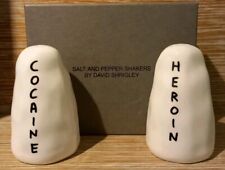 Scarce Polite 2008 Edition David Shrigley COCAINE & HEROIN Ceramic Cruet Set, used for sale  Shipping to South Africa