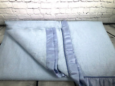 Cobertor de malha waffle vintage bebê azul cetim acabamento de náilon térmico 66” X 84” duplo comprar usado  Enviando para Brazil