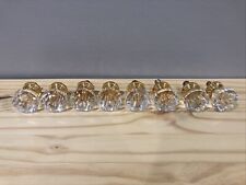 Lote de 8 puxadores de gaveta de armário de vidro corte cristal - tom dourado, usado comprar usado  Enviando para Brazil