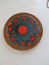 Used, VINTAGE POOLE POTTERY, CIRCULAR TEAPOT STAND. WOOD AND CERAMIC. for sale  BONNYRIGG
