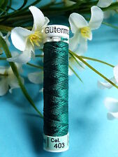 277B / Hermoso cordón de seda de alambre puro bobina Gutermann verde esmeralda n.o 403 segunda mano  Embacar hacia Argentina