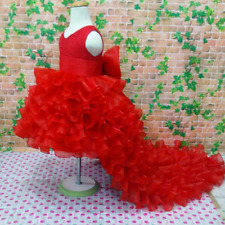 Used, Flower Girl Trailing Dresses High Quality Tutu Dress V-Neck Big Bow Clothing for sale  Shipping to South Africa