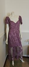 City Chic Midi Dress Mauve Purple Lace Mermaid Style Off Shoulder sz S 18 for sale  Shipping to South Africa