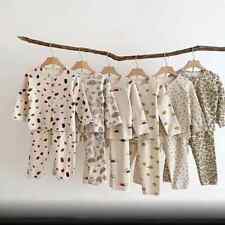 Conjunto de pijama roupa de dormir infantil manga longa menino menina algodão respirável comprar usado  Enviando para Brazil