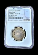 Moneda Bicentenial Colombia 2019 -1000 Pesos -ERROR COMO NUEVA MS65 -BROADSTRUCK -KM#299, usado segunda mano  Embacar hacia Argentina