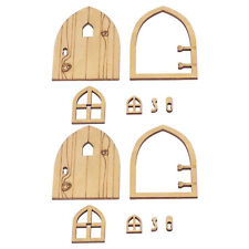 Used, 2 Sets 1:12 Dollhouse Garden Country Door Wooden Window Miniature Cottage Do FST for sale  Shipping to South Africa