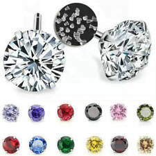 GENUINE 925 STERLING SILVER CUBIC ZIRCONIA STUD EARRINGS SOLID SILVER WOMENS for sale  Shipping to South Africa