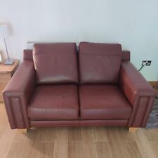 2 X BROWN LEATHER SOFAS 3 SEATER SOFA & 2 SEATER SOFA, used for sale  DENBIGH
