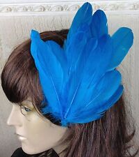 Turquoise feather fascinator for sale  Shipping to Ireland