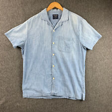 Camisa masculina Abercrombie & Fitch cambraia acampamento grande botão azul manga curta, usado comprar usado  Enviando para Brazil