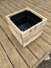 RECYCLED PALLET WOOD PLANTER 45CM X 45CM X 34CM HIGH-HEAT TREATED TIMBER - LINED, used for sale  Shipping to South Africa