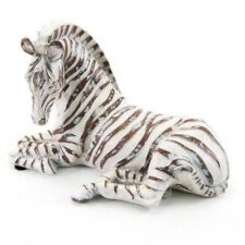 Estátua antiga de zebra safári 24 cm listra branca creme estampa animal decoração interior, usado comprar usado  Enviando para Brazil