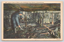 Pennsylvania - Preparing for a Blast in Anthracite Coal Mine - Linen  Postcard for sale  Shipping to South Africa