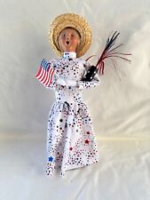 Byers Choice Patriotic Lady w/ Firework Sparkler & USA Flag Memorial 4th of July for sale  Shipping to South Africa