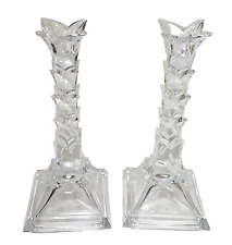 Dois castiçais palmas de cristal cone de palmeira lindo 8", usado comprar usado  Enviando para Brazil