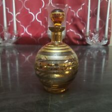 Botella de Perfume Irice Vintage Importación Checa Ámbar a Rayas Doradas con Tapón segunda mano  Embacar hacia Argentina