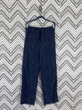 Calça Feminina Athleta Azul Marinho Cordão Cabo Linho Texturizado Perna Larga Tamanho 6 comprar usado  Enviando para Brazil