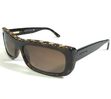 Usado, Gafas de sol Chanel 5130-Q c.714/13 marcos de cuero tejido dorado marrón con lentes marrones segunda mano  Embacar hacia Argentina