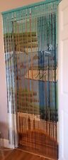 Cool Vintage One Off  Foldable  Wooden Beaded Door Fly Screen Boho Beach Scenery, used for sale  Shipping to South Africa