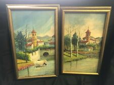 Pair of J. Martinez Pedrajas Oil Paintings on Board for sale  Shipping to Canada